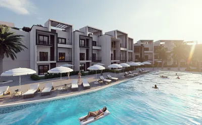2-bedroom apt. 93 m.+48 m. garden, side pool view, in Holidays Park 