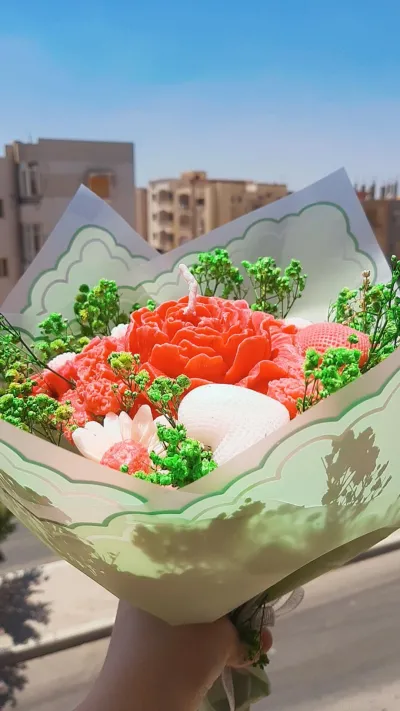 باقة ورد من الشمع الطبيعي 