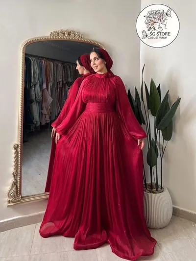 فستان سوارية برجاندي جديد 