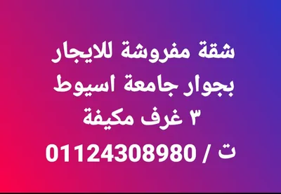 شقه مفروشه للايجار بجوار جامعه اسيوط مباشرة 
