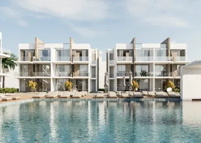 شقة 86 متر علي حمام السباحة تشطيب الترا سوبر لوكس في long beach resort