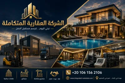 مصنع مواد بناء للبيع 12000 متر سعر المتر 1000 ج