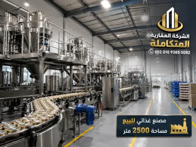 مصنع غذائى للبيع 2500 متر فى مصر بالعاشر 00201093855082
