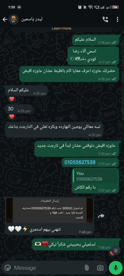 فاضيه وعاوزه شغل تعالي وانا اخلي ليكي دخل من وانتي في البيت
