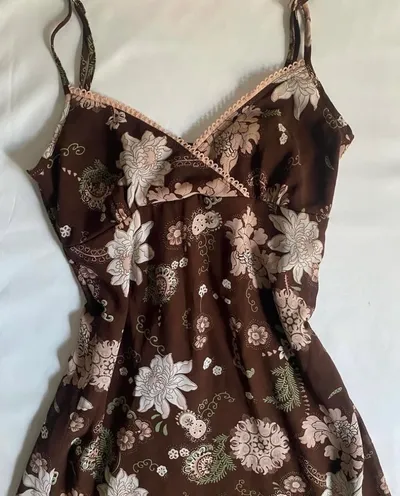 Floral brown women’s long dress
