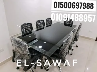 ترابيزة اجتماعات زجاج سيكوريت-اثاث مكتبي-meeting room- table