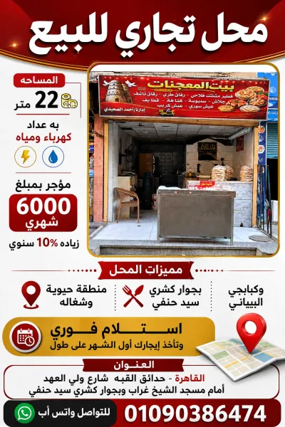 محل للبيع مؤجر حاليا مبلغ 6000 شهري