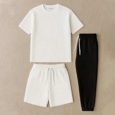 ترنج بسكوتة 3 قطع تلبيس مريح مقاسات كبيرة Tracksuit