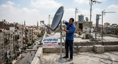 تركيب شبكة بث هوائي في مدينة نصر