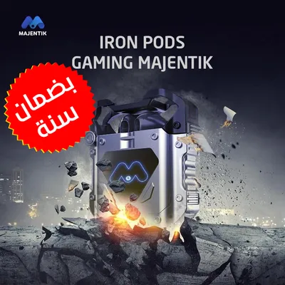 ايربودز بلوتوث ضد الضوضاء صوت محيطي 360 + ميكروفون HD وضمان سنة