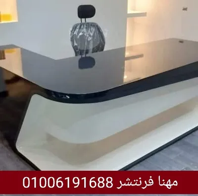 مكتب مدير حرف L خشب طبيعى دهان كابينة