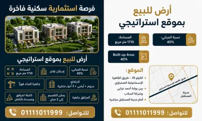 ارض سكني في مدينه العبور الجديده