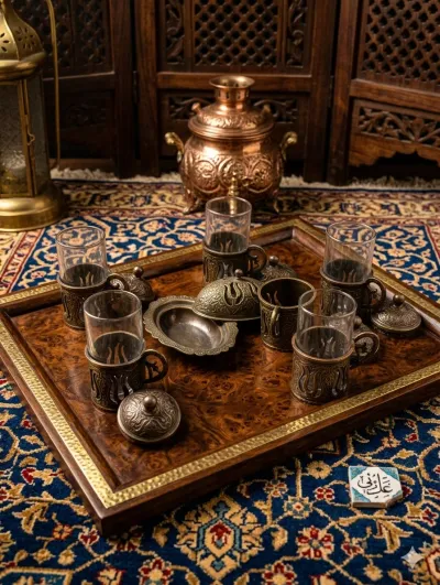 طقم قهوة نحاس تركي انتيك اصلي